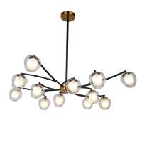 New product bronze gold glass iron home  decorative modern classic12w led chandelier